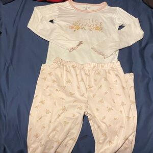 Le Top Little Angel Pajama Set - Cream and Pink